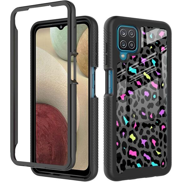 Samsung Galaxy A12 Hard Case Case Colorful Leopard Cheetah Design Shockproof - Picture 1 of 9